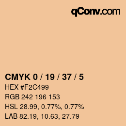 Color code: CMYK 0 / 19 / 37 / 5 | qconv.com