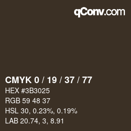 颜色代码: CMYK 0 / 19 / 37 / 77 | qconv.com