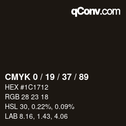 Color code: CMYK 0 / 19 / 37 / 89 | qconv.com