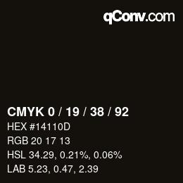 カラーコード: CMYK 0 / 19 / 38 / 92 | qconv.com