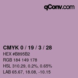 Farbcode: CMYK 0 / 19 / 3 / 28 | qconv.com