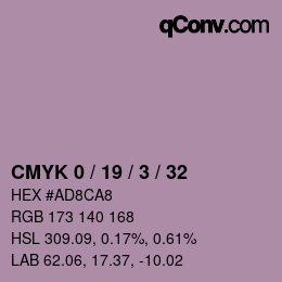 Color code: CMYK 0 / 19 / 3 / 32 | qconv.com