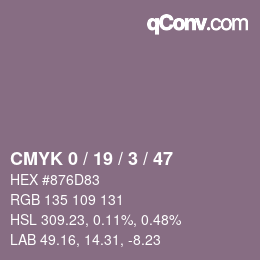 Color code: CMYK 0 / 19 / 3 / 47 | qconv.com