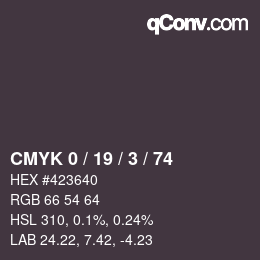 Color code: CMYK 0 / 19 / 3 / 74 | qconv.com