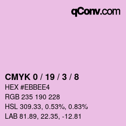 カラーコード: CMYK 0 / 19 / 3 / 8 | qconv.com