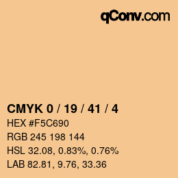 Código de color: CMYK 0 / 19 / 41 / 4 | qconv.com