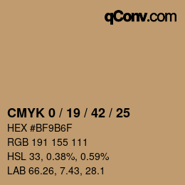 颜色代码: CMYK 0 / 19 / 42 / 25 | qconv.com