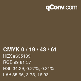 カラーコード: CMYK 0 / 19 / 43 / 61 | qconv.com