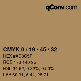 Color code: CMYK 0 / 19 / 45 / 32 | qconv.com