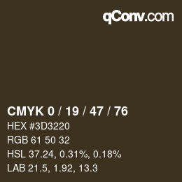 Color code: CMYK 0 / 19 / 47 / 76 | qconv.com