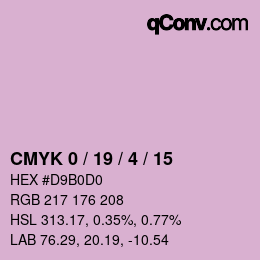 カラーコード: CMYK 0 / 19 / 4 / 15 | qconv.com