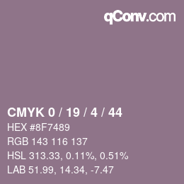 颜色代码: CMYK 0 / 19 / 4 / 44 | qconv.com
