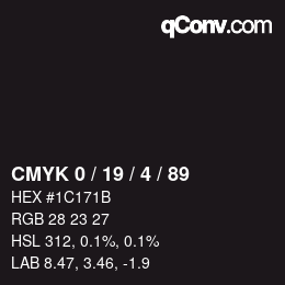 Color code: CMYK 0 / 19 / 4 / 89 | qconv.com
