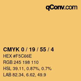 Color code: CMYK 0 / 19 / 55 / 4 | qconv.com