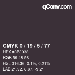 Código de color: CMYK 0 / 19 / 5 / 77 | qconv.com