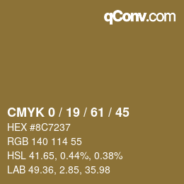 Color code: CMYK 0 / 19 / 61 / 45 | qconv.com