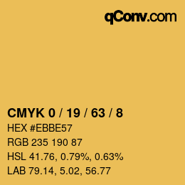 カラーコード: CMYK 0 / 19 / 63 / 8 | qconv.com