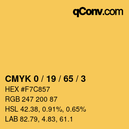 颜色代码: CMYK 0 / 19 / 65 / 3 | qconv.com