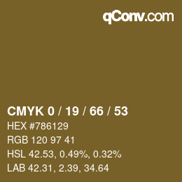 Color code: CMYK 0 / 19 / 66 / 53 | qconv.com