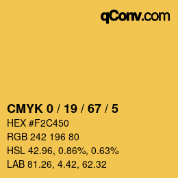 Color code: CMYK 0 / 19 / 67 / 5 | qconv.com