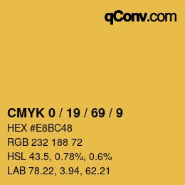 Color code: CMYK 0 / 19 / 69 / 9 | qconv.com