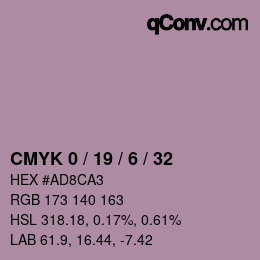 Color code: CMYK 0 / 19 / 6 / 32 | qconv.com