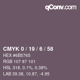 Color code: CMYK 0 / 19 / 6 / 58 | qconv.com