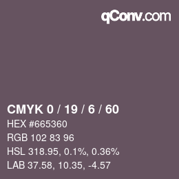 カラーコード: CMYK 0 / 19 / 6 / 60 | qconv.com