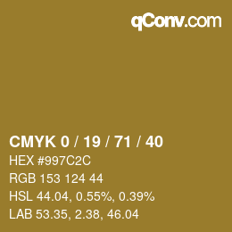 Color code: CMYK 0 / 19 / 71 / 40 | qconv.com