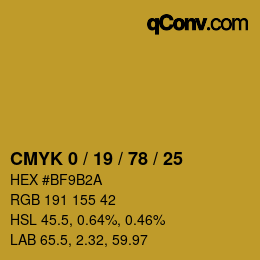 Color code: CMYK 0 / 19 / 78 / 25 | qconv.com