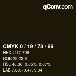 Color code: CMYK 0 / 19 / 78 / 89 | qconv.com