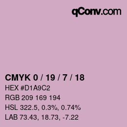 颜色代码: CMYK 0 / 19 / 7 / 18 | qconv.com