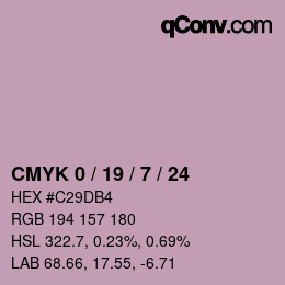 颜色代码: CMYK 0 / 19 / 7 / 24 | qconv.com