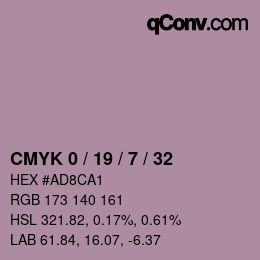 Color code: CMYK 0 / 19 / 7 / 32 | qconv.com