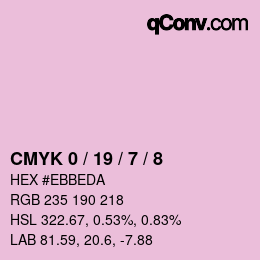 カラーコード: CMYK 0 / 19 / 7 / 8 | qconv.com