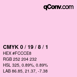 Color code: CMYK 0 / 19 / 8 / 1 | qconv.com