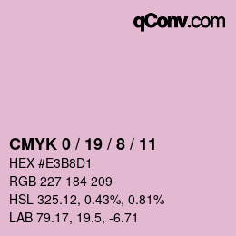 カラーコード: CMYK 0 / 19 / 8 / 11 | qconv.com
