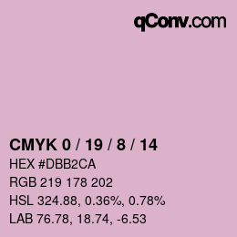 カラーコード: CMYK 0 / 19 / 8 / 14 | qconv.com