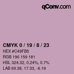 颜色代码: CMYK 0 / 19 / 8 / 23 | qconv.com