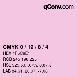 Color code: CMYK 0 / 19 / 8 / 4 | qconv.com