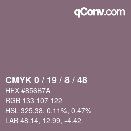 Color code: CMYK 0 / 19 / 8 / 48 | qconv.com