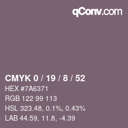 Color code: CMYK 0 / 19 / 8 / 52 | qconv.com