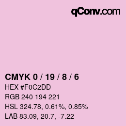 Farbcode: CMYK 0 / 19 / 8 / 6 | qconv.com