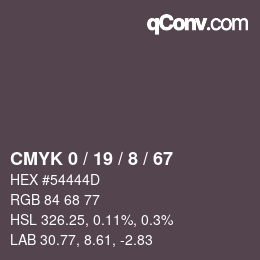 Color code: CMYK 0 / 19 / 8 / 67 | qconv.com
