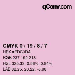 颜色代码: CMYK 0 / 19 / 8 / 7 | qconv.com