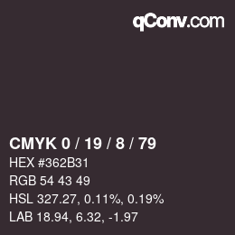 カラーコード: CMYK 0 / 19 / 8 / 79 | qconv.com