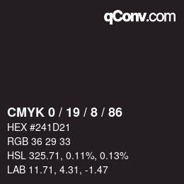 Color code: CMYK 0 / 19 / 8 / 86 | qconv.com