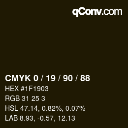 Color code: CMYK 0 / 19 / 90 / 88 | qconv.com