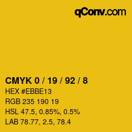 Color code: CMYK 0 / 19 / 92 / 8 | qconv.com
