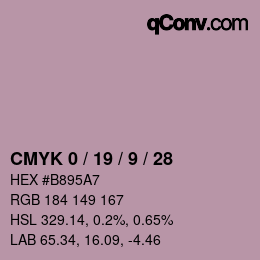 颜色代码: CMYK 0 / 19 / 9 / 28 | qconv.com